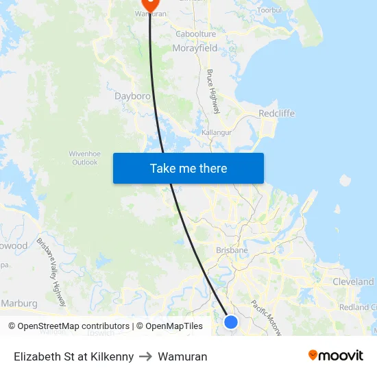Elizabeth St at Kilkenny to Wamuran map