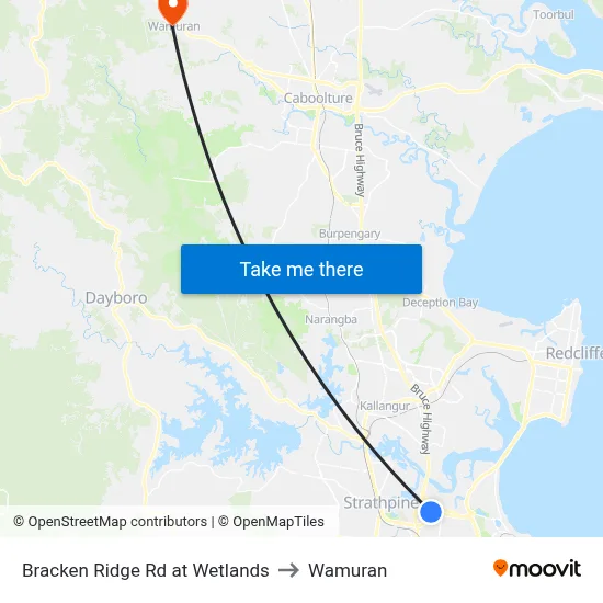 Bracken Ridge Rd at Wetlands to Wamuran map
