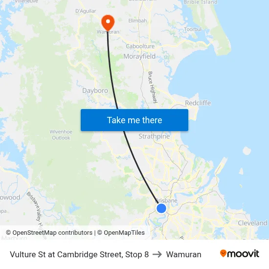 Vulture St at Cambridge Street, Stop 8 to Wamuran map