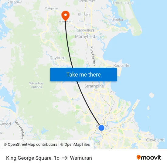 King George Square, 1c to Wamuran map