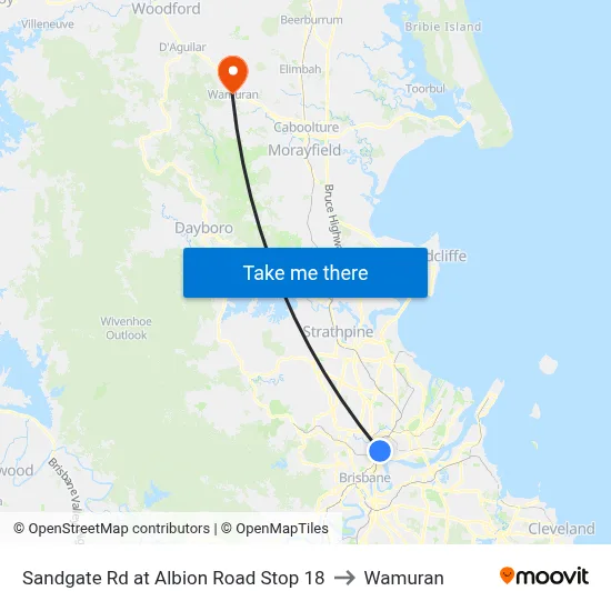 Sandgate Rd at Albion Road Stop 18 to Wamuran map