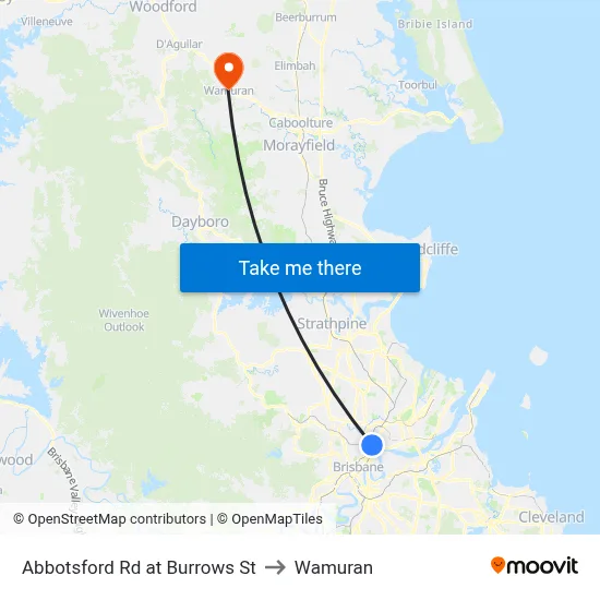 Abbotsford Rd at Burrows St to Wamuran map
