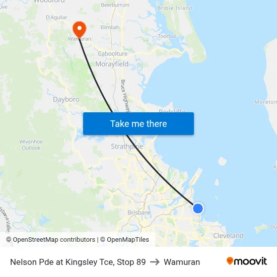 Nelson Pde at Kingsley Tce, Stop 89 to Wamuran map