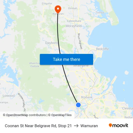 Coonan St Near Belgrave Rd, Stop 21 to Wamuran map