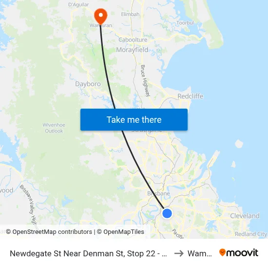 Newdegate St Near Denman St, Stop 22 - Temp Closure to Wamuran map