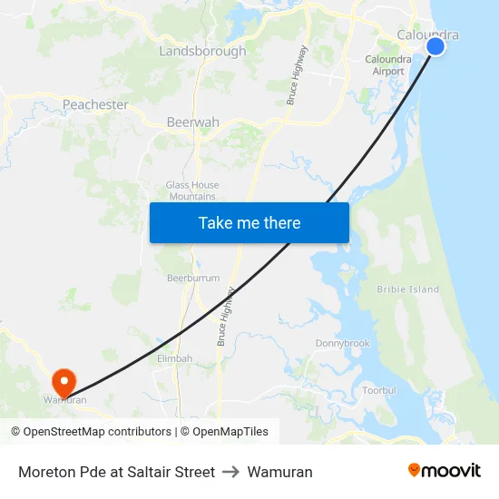 Moreton Pde at Saltair Street to Wamuran map