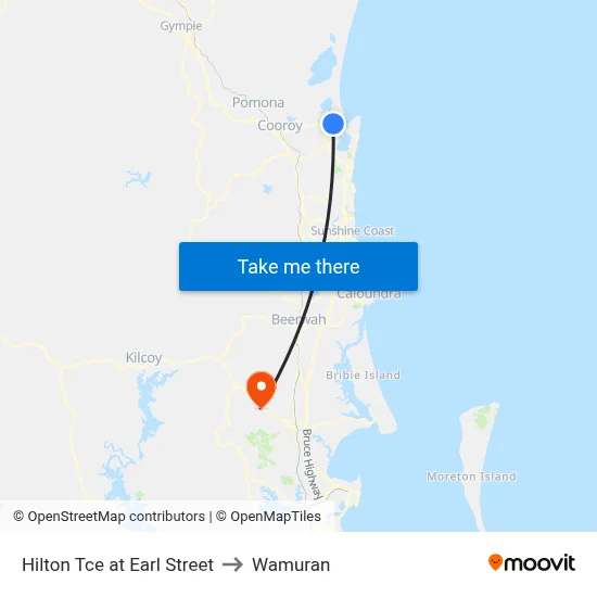 Hilton Tce at Earl Street to Wamuran map