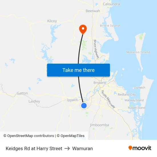 Keidges Rd at Harry Street to Wamuran map