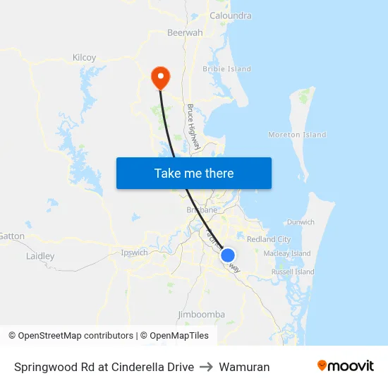 Springwood Rd at Cinderella Drive to Wamuran map
