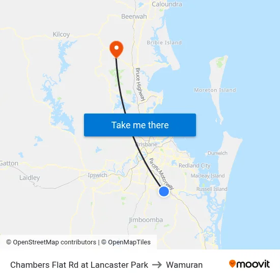 Chambers Flat Rd at Lancaster Park to Wamuran map