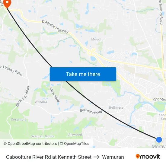 Caboolture River Rd at Kenneth Street to Wamuran map