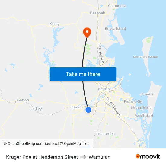 Kruger Pde at Henderson Street to Wamuran map