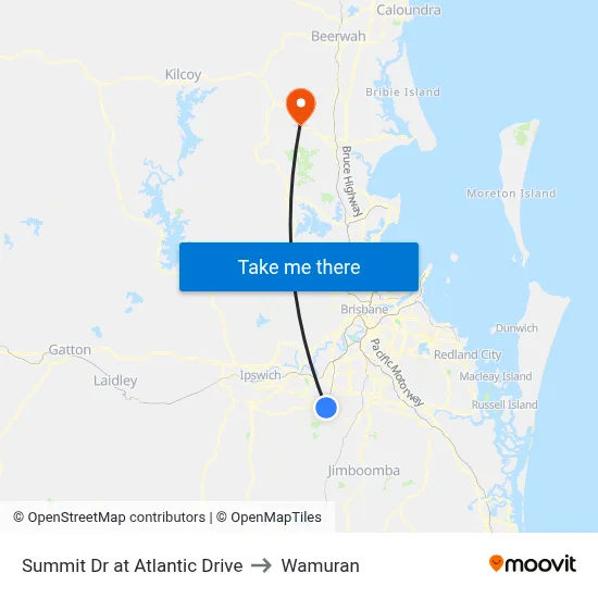 Summit Dr at Atlantic Drive to Wamuran map