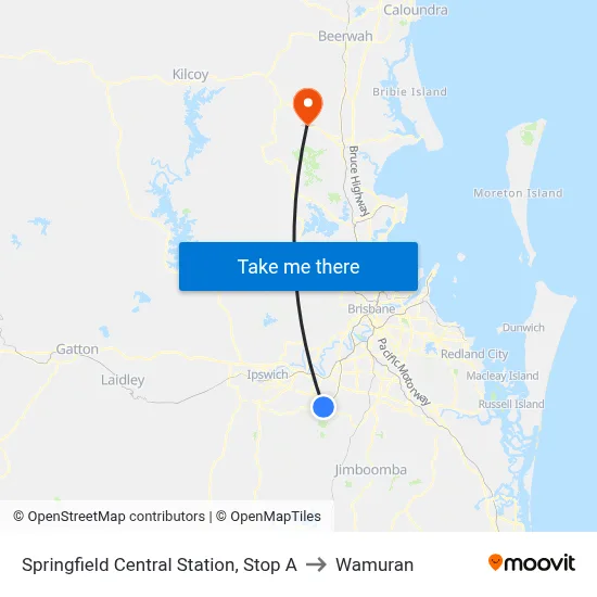 Springfield Central Station, Stop A to Wamuran map