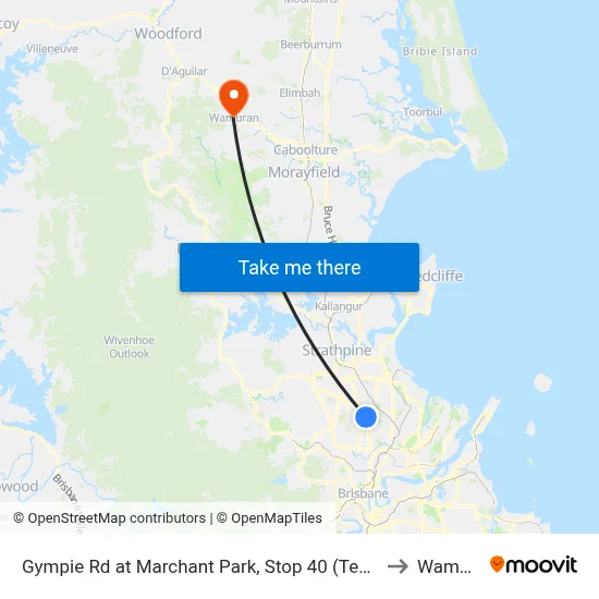 Gympie Rd at Marchant Park, Stop 40 (Temp Closure) to Wamuran map