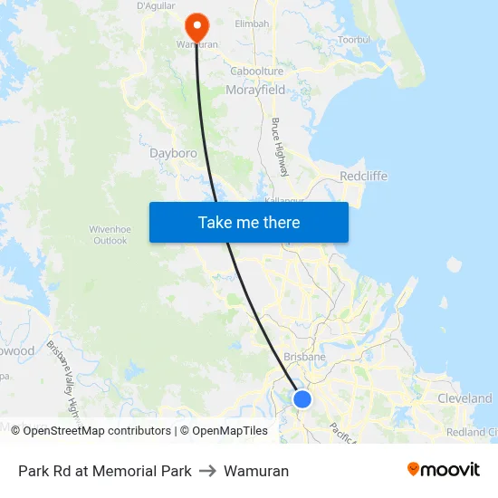 Park Rd at Memorial Park to Wamuran map