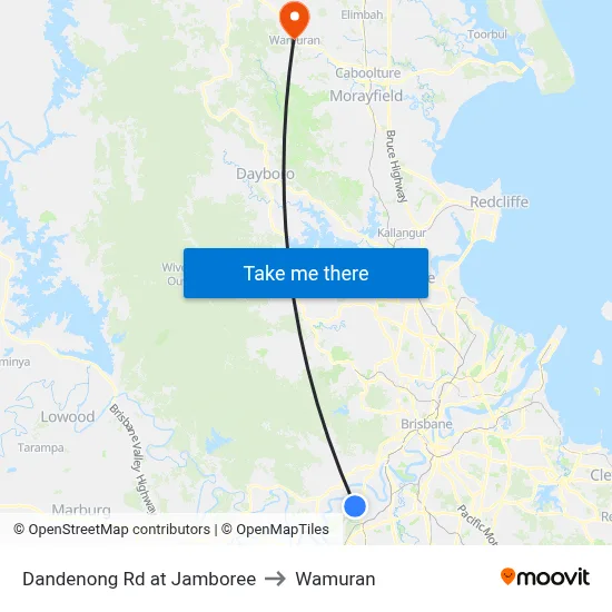 Dandenong Rd at Jamboree to Wamuran map