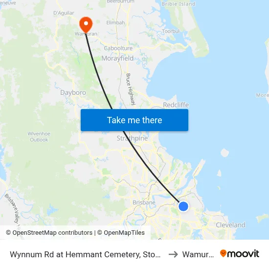 Wynnum Rd at Hemmant Cemetery, Stop 44 to Wamuran map