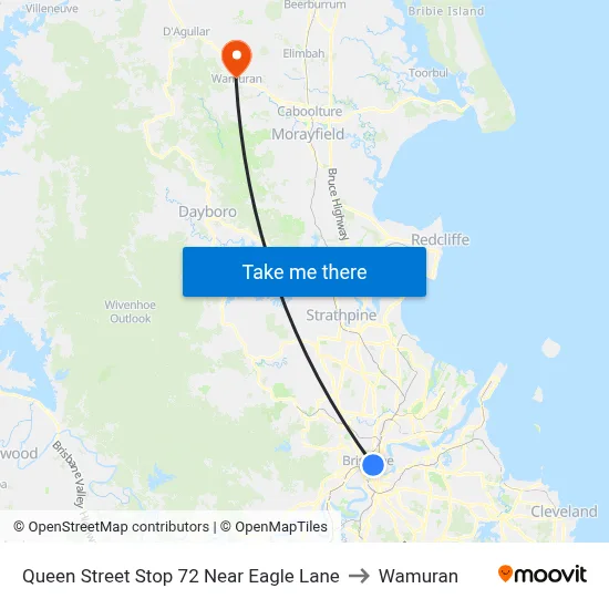 Queen Street Stop 72 Near Eagle Lane to Wamuran map