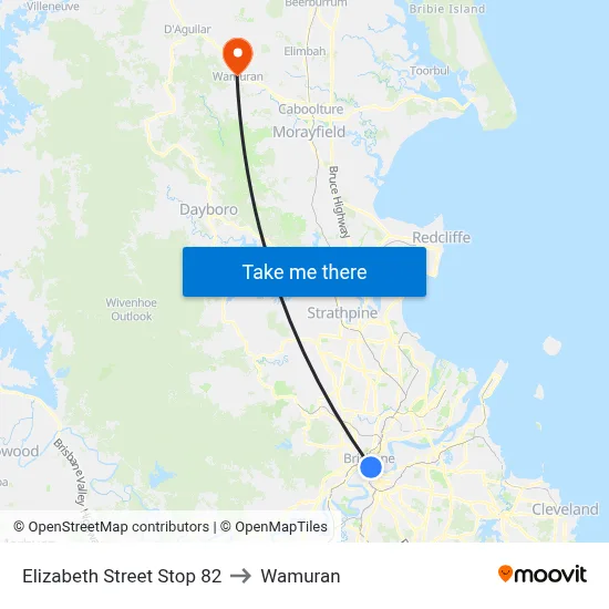 Elizabeth Street Stop 82 to Wamuran map