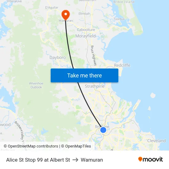 Alice St Stop 99 at Albert St to Wamuran map