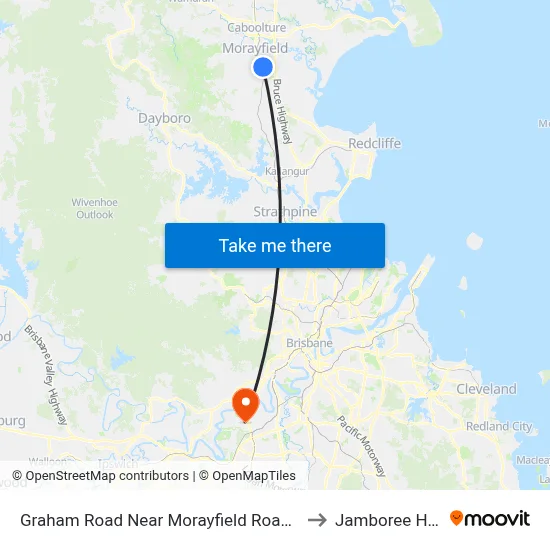 Graham Road Near Morayfield Road Hail 'N' Ride to Jamboree Heights map