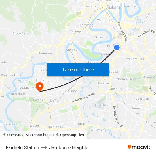 Fairfield Station to Jamboree Heights map