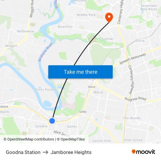 Goodna Station to Jamboree Heights map