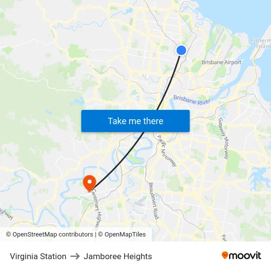 Virginia Station to Jamboree Heights map