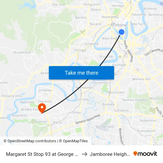 Margaret St Stop 93 at George St to Jamboree Heights map