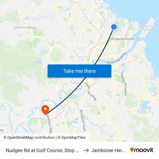Nudgee Rd at Golf Course, Stop 32/35 to Jamboree Heights map