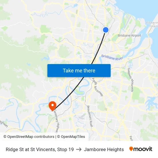 Ridge St at St Vincents, Stop 19 to Jamboree Heights map