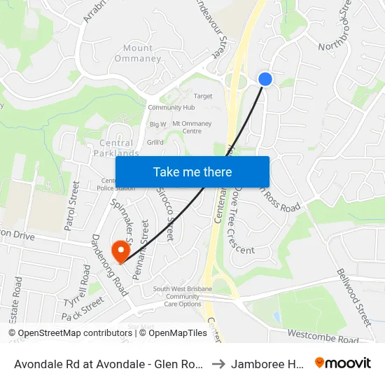 Avondale Rd at Avondale - Glen Ross, Stop 61 to Jamboree Heights map