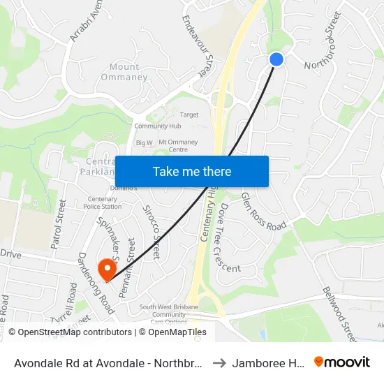 Avondale Rd at Avondale - Northbrook, Stop 60 to Jamboree Heights map