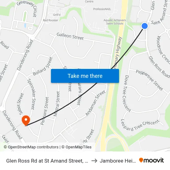 Glen Ross Rd at St Amand Street, Stop 53 to Jamboree Heights map