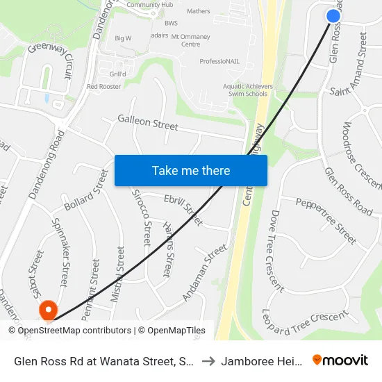 Glen Ross Rd at Wanata Street, Stop 54 to Jamboree Heights map