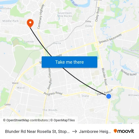 Blunder Rd Near Rosella St, Stop 60a to Jamboree Heights map