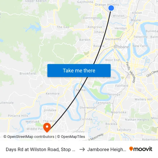 Days Rd at Wilston Road, Stop 1a to Jamboree Heights map