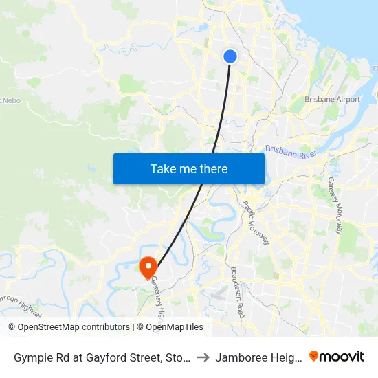 Gympie Rd at Gayford Street, Stop 44 to Jamboree Heights map