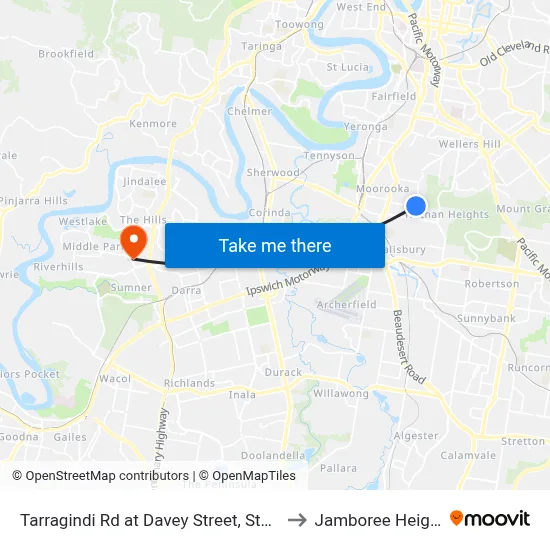 Tarragindi Rd at Davey Street, Stop 40 to Jamboree Heights map