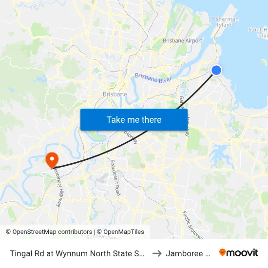 Tingal Rd at Wynnum North State School, Stop 10/5 to Jamboree Heights map
