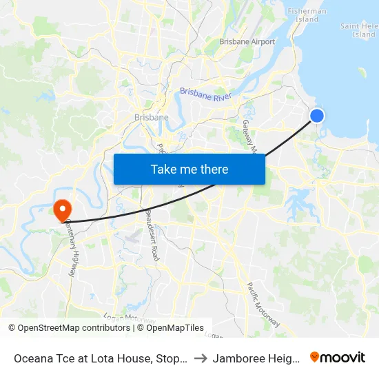 Oceana Tce at Lota House, Stop 81 to Jamboree Heights map