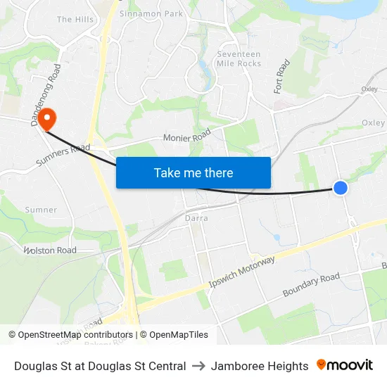 Douglas St at Douglas St Central to Jamboree Heights map