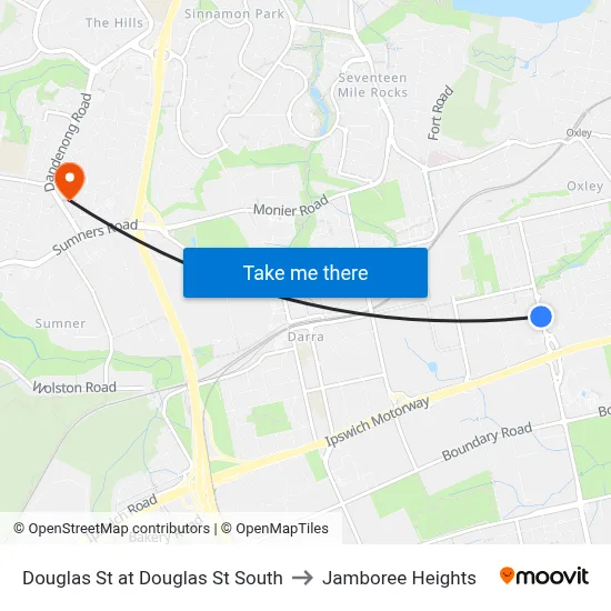 Douglas St at Douglas St South to Jamboree Heights map