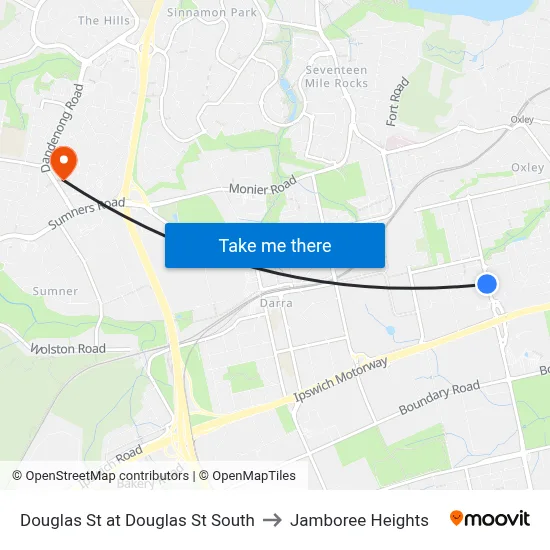Douglas St at Douglas St South to Jamboree Heights map