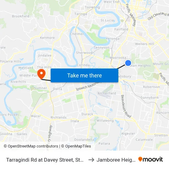Tarragindi Rd at Davey Street, Stop 40 to Jamboree Heights map
