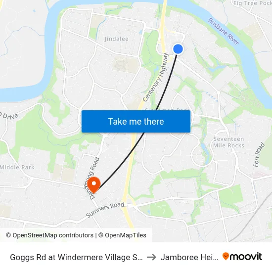 Goggs Rd at Windermere Village Shopping to Jamboree Heights map