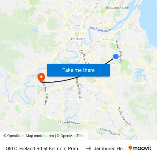 Old Cleveland Rd at Belmont Primary School to Jamboree Heights map