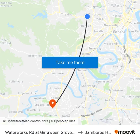 Waterworks Rd at Girraween Grove, Stop 21/22 to Jamboree Heights map