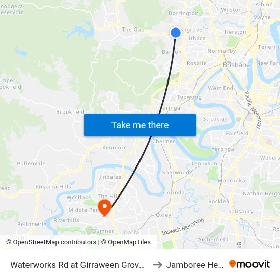 Waterworks Rd at Girraween Grove, Stop 21 to Jamboree Heights map